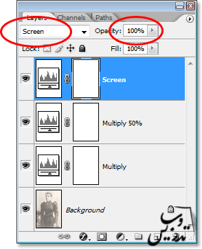 نوع ترکیبی لایه ی Screen در فتوشاپ نوع ترکیبی لایه ی Screen در فتوشاپ